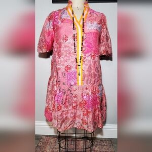 THML Pink & Red Tunic Dress - Small